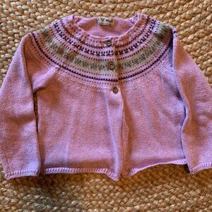 Next Toddler Girls Fair Isle Cardigan Sweater Size 3/4